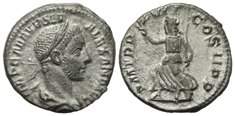 Severus Alexander (222-235). AR Denarius (18mm, 2.92g, 6h). Rome, AD 227. Laurea...