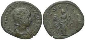 Julia Mamaea (Augusta, 222-235). Æ Sestertius (32mm, 19.35g, 12h). Rome, AD 231. Draped bust r., wearing stephane. R/ Venus standing l., holding helme...