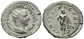 Gordian III (238-244). AR Antoninianus (25mm, 4.18g, 6h). Rome, 241-3. Radiate, draped and cuirassed bust r. R/ Hercules standing r., his r. hand on h...
