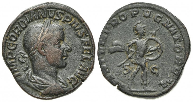 Gordian III (238-244). Æ Sestertius (30mm, 19.52g, 12h). Rome, 240-4. Laureate, ...
