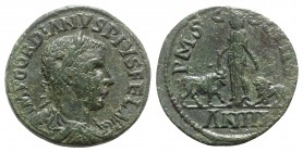 Gordian III (238-244). Moesia Superior, Viminacium. Æ (29mm, 17.95g, 1h), year 3 (AD 241-2). Laureate, draped and cuirassed bust r. R/ Moesia Superior...
