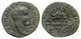 Gordian III (238-244). Cappadocia, Caesarea-Eusebia. Æ (26mm, 9.96g, 6h), year 6 (AD 242/3). Laureate head r. R/ Agalma of Mt. Argaeus set on altar de...