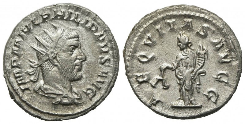 Philip I (244-249). AR Antoninianus (21mm, 3.80g, 6h). Rome, AD 246. Radiate, dr...