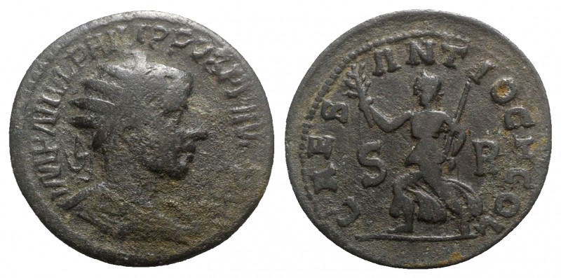 Philip II (247-249). Pisidia, Antioch. Æ (27mm, 11.77g, 6h). Radiate, draped and...