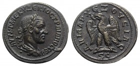 Trajan Decius (249-251). Antioch. BI Tetradrachm (28mm, 12.66g, 6h), AD 250-1. Laureate, draped and cuirassed bust r.; pellet below. R/ Eagle standing...