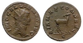 Gallienus (253-268). Antoninianus (21mm, 2.53g, 6h). Rome, 267-8. Radiate head r. R/ Doe standing r., head l.; Є. RIC V 176; MIR 728z; RSC 153. Some p...