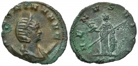 Salonina (Augusta, 254-268). Antoninianus (21mm, 3.40g, 11h). Mediolanum, AD 266. Diademed and draped bust r. on crescent. R/ Venus standing l., holdi...
