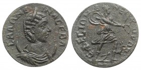 Salonina (Augusta, 254-268). Ionia, Ephesos. Æ (27mm, 9.11g, 6h). Diademed and draped bust r., set on crescent. R/ Artemis running r., holding bow and...