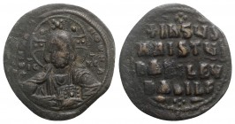 Anonymous, time of Basil II and Constantine VIII (c. 976-1025). Æ 40 Nummi (34mm, 15.72g, 6h). Facing bust of Christ Pantocrator. R/ Legend in four li...