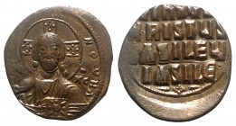 Anonymous, time of Basil II and Constantine VIII, c. 1020-1028. Æ 40 Nummi (29mm, 10.35g, 6h). Uncertain (Thessalonica?) mint. Facing bust of Christ P...