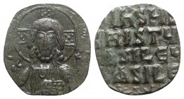 Anonymous, time of Basil II and Constantine VIII, c. 1020-1028. Æ 40 Nummi (25mm, 6.62g, 6h). Uncertain (Thessalonica?) mint. Facing bust of Christ Pa...