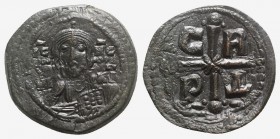 Romanus IV (1068-1071). Æ 40 Nummi (29mm, 7.66g, 6h). Constantinople. Nimbate facing bust of Christ, holding Gospels and raising hand in benediction. ...