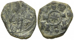 Nicephorus III Botaniates (1078-1081). Æ 40 Nummi (24mm, 6.48g, 12h). Constantinople. Christ standing facing, holding Gospels, raising hand in benedic...