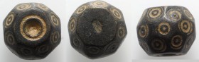 Byzantine Æ Polygonal Weight, c. 6th-8th century (15x19mm, 29.25g). Anepegraphic, decorated with a pattern of concentric circles. Brown patina