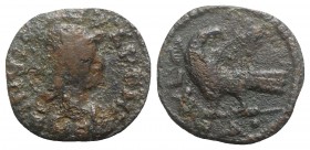 Ostrogoths, Theoderic (493-526). Æ 40 Nummi (25mm, 9.11g, 12h). Rome. Helmeted and draped bust of Roma r. R/ Eagle standing l. on ground line, head r....