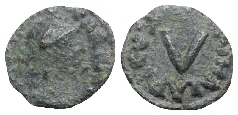 Ostrogoths, Athalaric (526-534). Æ 5 Nummi (12mm, 0.82g, 6h). Rome. Helmeted bus...