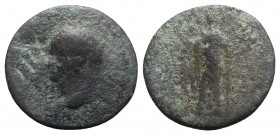 Ostrogoths, Uncertain king, early to mid 6th century. Æ 42 Nummi (26mm, 8.10g, 6h). Countermarked on imperial issue of Titus. Mark of valuation (XLII)...