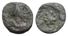Vandals, Pseudo-Imperial coinage, c. 440-490. Æ (10mm, 0.66g). Diademed and draped bust r. R/ Star within wreath. BMC Vandals 165-72; cf. MEC 1, 33. N...