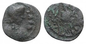 Vandals, under Gaiseric or Huneric, c. 5th- 6th century. Æ (9mm, 0.81g). Diademed, draped and cuirassed bust r. R/ Victory standing l., holding styliz...