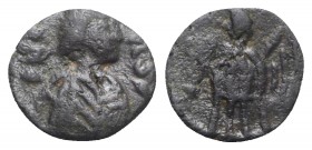 Vandals, Thrasamund (496-523). Æ Nummus (9mm, 0.49g, 7h). Carthage. Diademed, draped and cuirassed bust r. R/ Victory standing l., holding wreath and ...