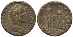 Antoninus Pius (138-161). Mysia, Cyzicus. Fake Æ (33mm, 19.49g, 7h). Laureate and draped bust r. R/ Cultus-statue of Ephesian Artemis on l. and Diana ...
