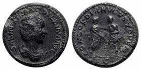Tranquillina (Augusta, 241-244). Fake Æ (28mm, 17.27g, 6h). Diademed and draped bust r., set on crescent. R/ Gordian III standing r., clasping r. hand...