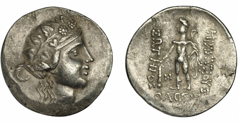 CELTAS DEL DANUBIO. Imitación Thasos. Tetradracma. A/ Cabeza de Dionisos a der. ...
