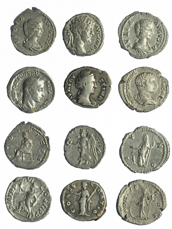 Lote de 6 denarios desde Faustina la Mayor a Alejandro Severo. BC+.