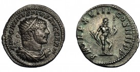 CARACALLA. Antoniniano. Roma (215). R/ Júpiter a der. con cetro y rayos; P M TR P XVIII COS IIII P P. AR 4,71 g. 23,4 mm. RIC-258A. MBC+/MBC.