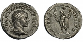 CARACALLA. Antoniniano. Roma (217). R/ Júpiter a izq. con cetro y rayos; P M TR P XX COS IIII P P. AR 4,70 g. 22,8 mm. RIC-285C. MBC.