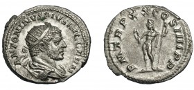 CARACALLA. Antoniniano. Roma (217). R/ Júpiter a izq. con cetro y rayos; P M TR P XX COS IIII P P. AR 4,38 g. 22,9 mm. RIC-285D. EBC-/MBC+.