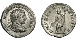 CARACALLA. Antoniniano. Roma (217). R/ Serapis a izq. con cetro y espigas; P M TR P XX COS IIII P P. AR 5,35 g. 23,9 mm. RIC-289D. MBC+/MBC.