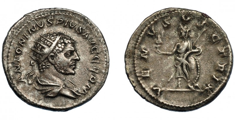CARACALLA. Antoniniano. Roma (213-217). R/ Venus a izq. con Victoria, lanza y es...