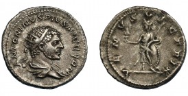 CARACALLA. Antoniniano. Roma (213-217). R/ Venus a izq. con Victoria, lanza y escudo; VENVS VICTRIX. AR 5,05 g. 22,7 mm. RIC-311D. MBC/MBC-.