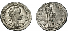 GORDIANO III. Antoniniano. Roma (241-243). R/ Júpiter con cetro y rayos; IOVI STATORI. AR 4,63 g. 23 mm. RIC-84. MBC+.