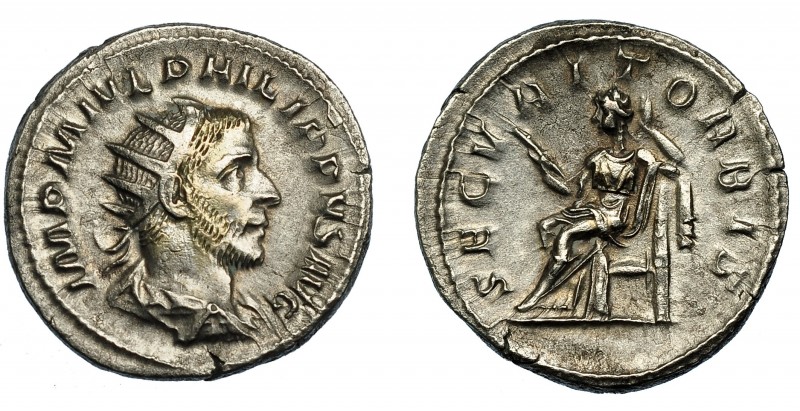 FILIPO I. Antoniniano. Roma (244-247). R/ Securitas sentada a izq. con cetro; SE...