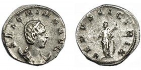 SALONINA. Antoniniano. Asia (256-257). R/ Venus a izq. con manzana, palma y escudo; VENVS VICTRIX. AR 3,47 g. 21,1 mm. RIC-68. MBC/MBC-.