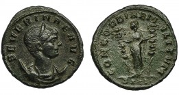 SEVERINA. Antoniniano. Siscia (270-275). R/ Concordia a izq. con dos estandartes; CONCORDIA MILITVM, exergo SXXI. VE 3,50 g. 21,7 mm. RIC-13. MBC+/MBC...