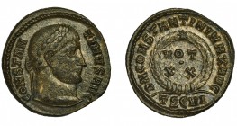 CONSTANTINO II. Follis. Tesalónica. R/ VOT/XX dentro de láurea; exergo TSEVI. VE 3,10 g, 17,9 mm. RIC-123. EBC-.