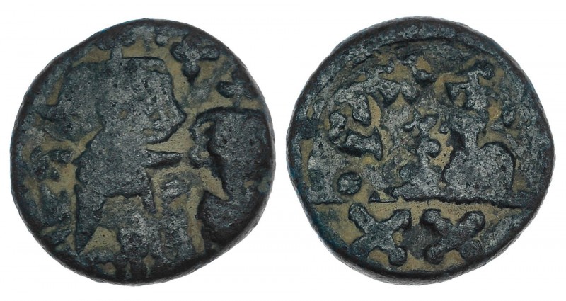 CONSTANTE II, CONSTANTINO II, HERACLIO Y TIBERIO. 1/2 follis. Cartago (659-668)....