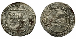 CALIFATO. Abd al-Rahman III. Dirham. Madinat al-Zahra. 347 H. AR 2,31 g. 22 mm. V-430. BC+.
