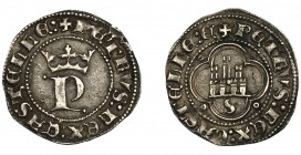 PEDRO I. 1/2 real. Sevilla. Nombre del rey en anv. y rev. III-384.1. AR 1,65 g. 20,7 mm. MBC. Rara.