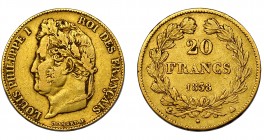 FRANCIA. 20 francos. 1838 A. KM-750.1. MBC.