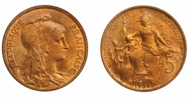 FRANCIA. 5 cent. 1904. KM-842. B.O. SC.