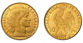FRANCIA. 10 francos. 1909. KM-846. EBC-.