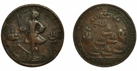 GRAN BRETAÑA. Medalla. Vernon. 1739. Toma de Portobello. AE 37,5 mm. BC+.