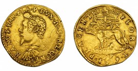 ESTADOS ITALIANOS. Ranuncio I Farnese. Doble doppia. Piacenza. 1619. CNI-629/42. Marcas de metal mal batido. MBC. Muy rara.