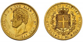 ESTADOS ITALIANOS. CERDEÑA. 20 liras. 1849. C-115.1. MBC/MBC+.