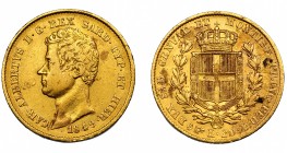 ESTADOS ITALIANOS. CERDEÑA. 20 liras. 1849. P. Génova. KM-115.1. FR-1143. MBC/MBC+.