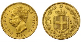ITALIA. 20 liras. 1882-R. KM-21. EBC-/EBC.